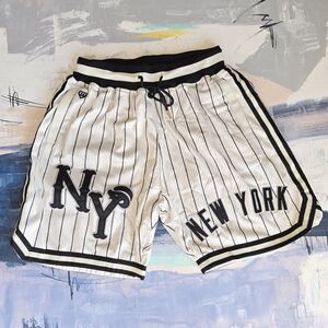 Ebbets Field Flannels Black Yankees Negro League Pinstripe Shorts Medium